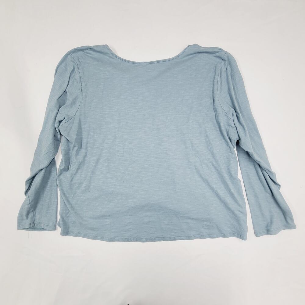 Garnet Hill V-neck top Dusty Blue-Green Faux Wrap Lightweight Casual XL - Picture 12 of 12